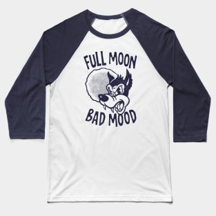 Full Moon Bad Mood (mono) Baseball T-Shirt